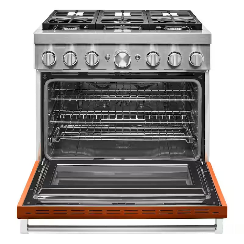5.1 cu. ft. Dual Fuel 6-Burners Range in Scorched Orange D480