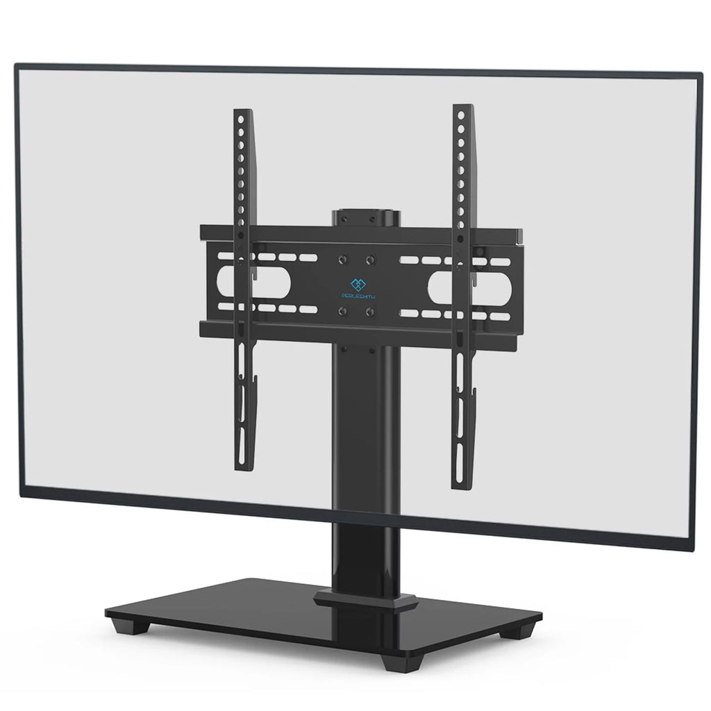 Universal TV Stand for 32-55 Inch TVs Height Adjustable Tempered Glass Base O195