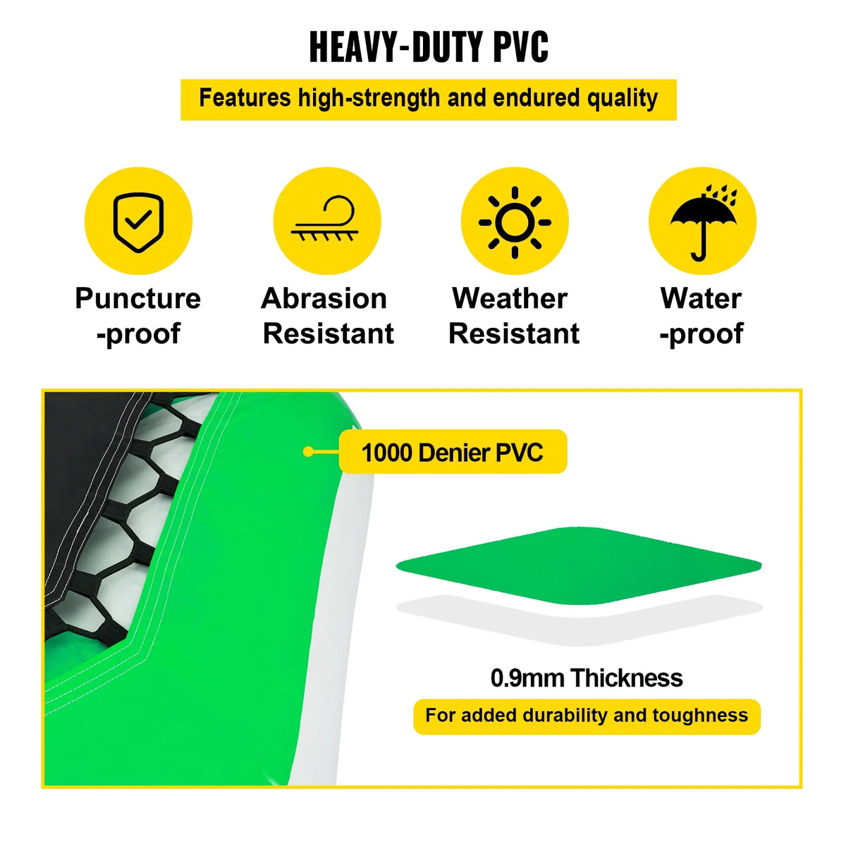 13ft Inflatable Water Bouncer, Green Water Trampoline Swim Platform X372