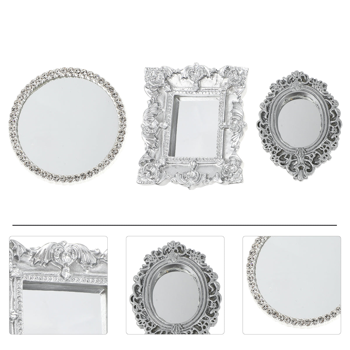 Miniature Dollhouse Mirror Bathroom Accessories Q59994