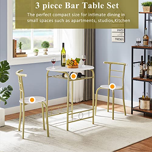 3-Piece Dining Table Set with Wine Rack Y14492
