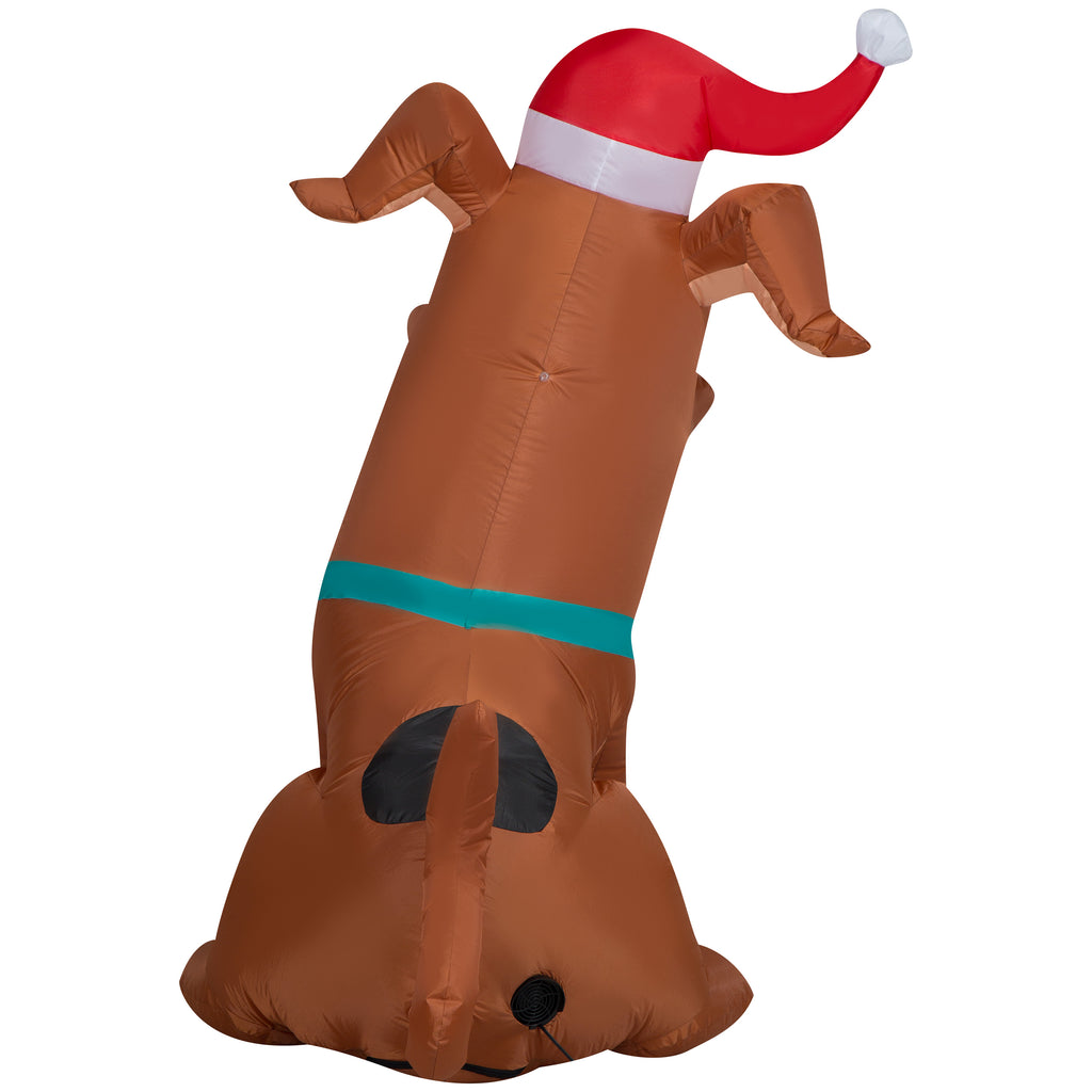 5 Foot Christmas Puppy Airblown Inflatable with Peppermint Bone B682486