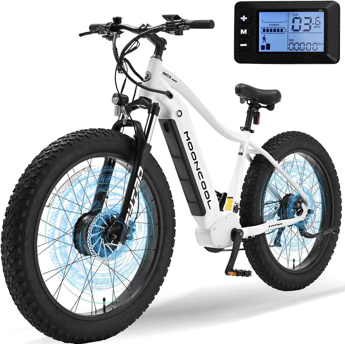 48V 1000W Dual Motors 26 x 4 Fat Tire 7-Speed Electric Mountain Bike N62533