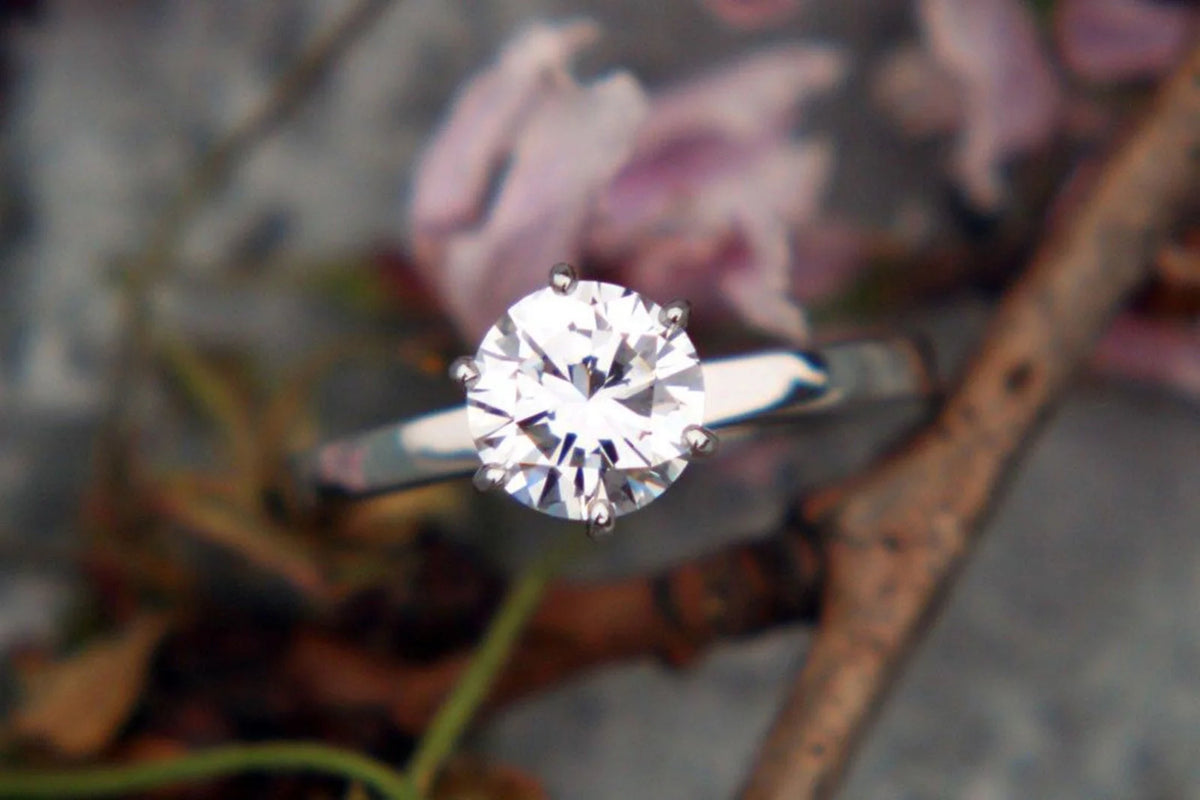 18K White Gold Solitaire Engagement Ring A3320