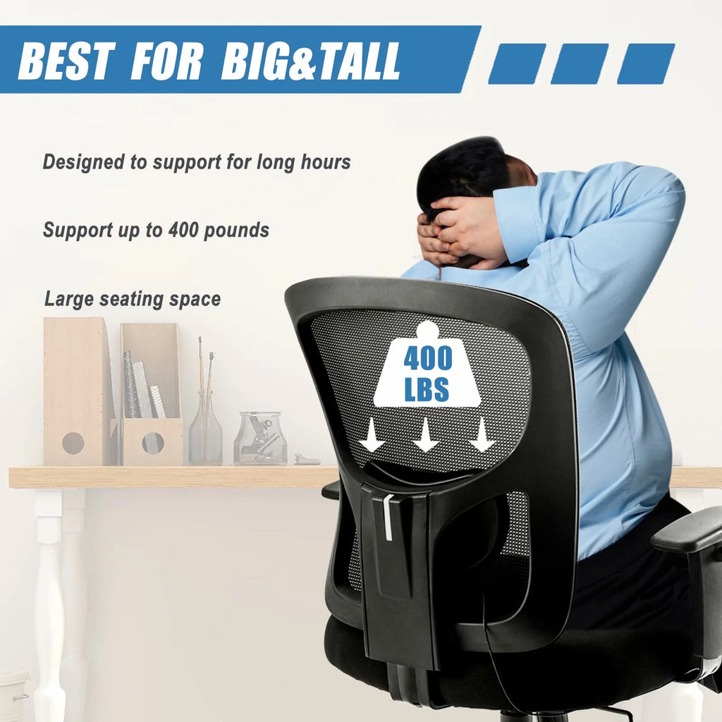 Black Ergonomic Mesh Office Chair with Arms N499889