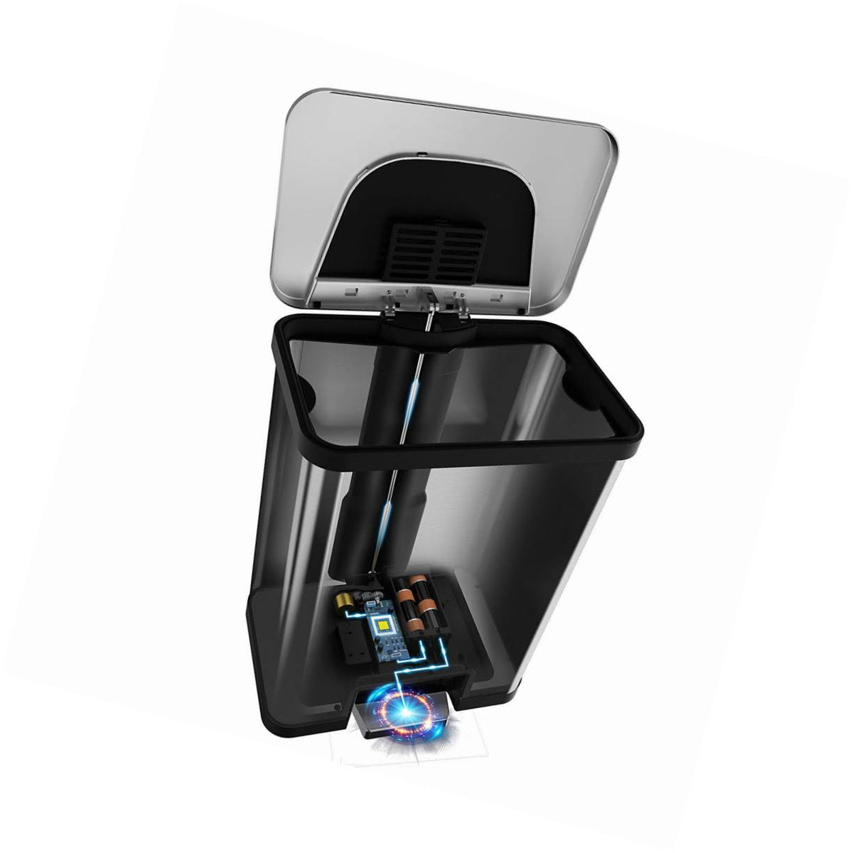 13 Gallon Stainless Steel Automatic Step Trash Can E203