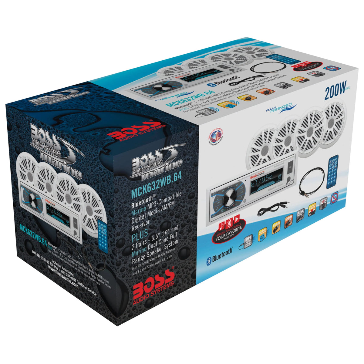 6.5 Inch Marine Speakers and AM/FM Receiver T9155
