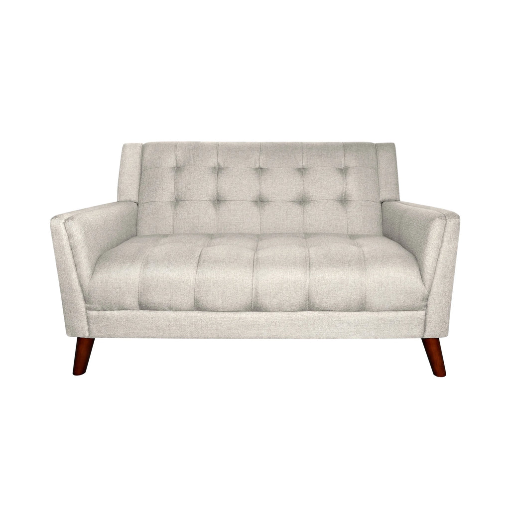Beige Fabric Tufted Loveseat B411
