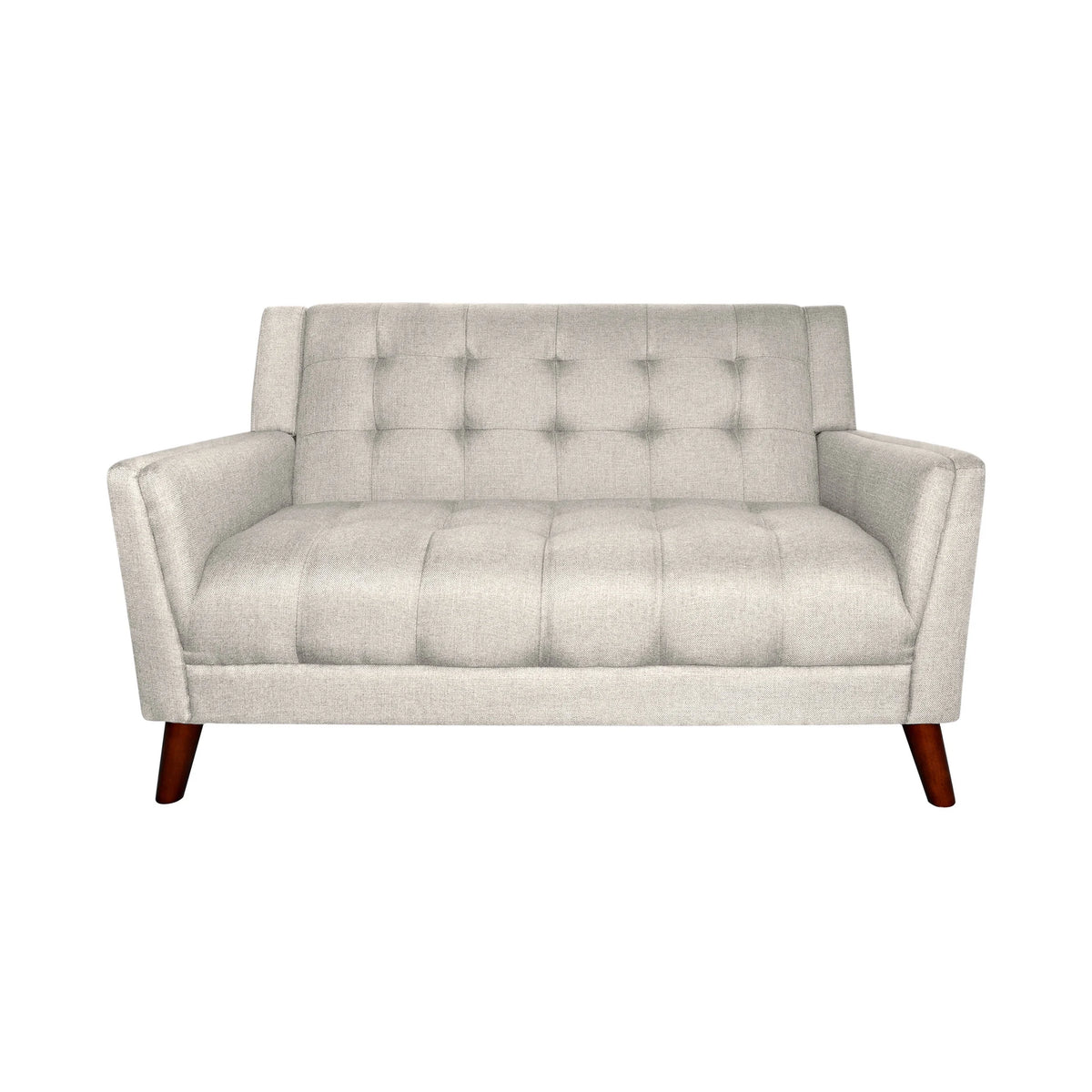 Beige Fabric Tufted Loveseat B411
