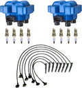 2 pcs Ignition Coil Pack Tune Up Kit with 8 Platinum Spark Plug & Wire Set R4653