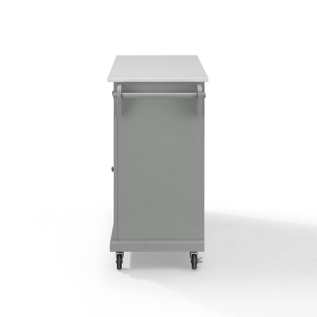 Full Size Granite Top Kitchen Cart/Island Gray/White E187684