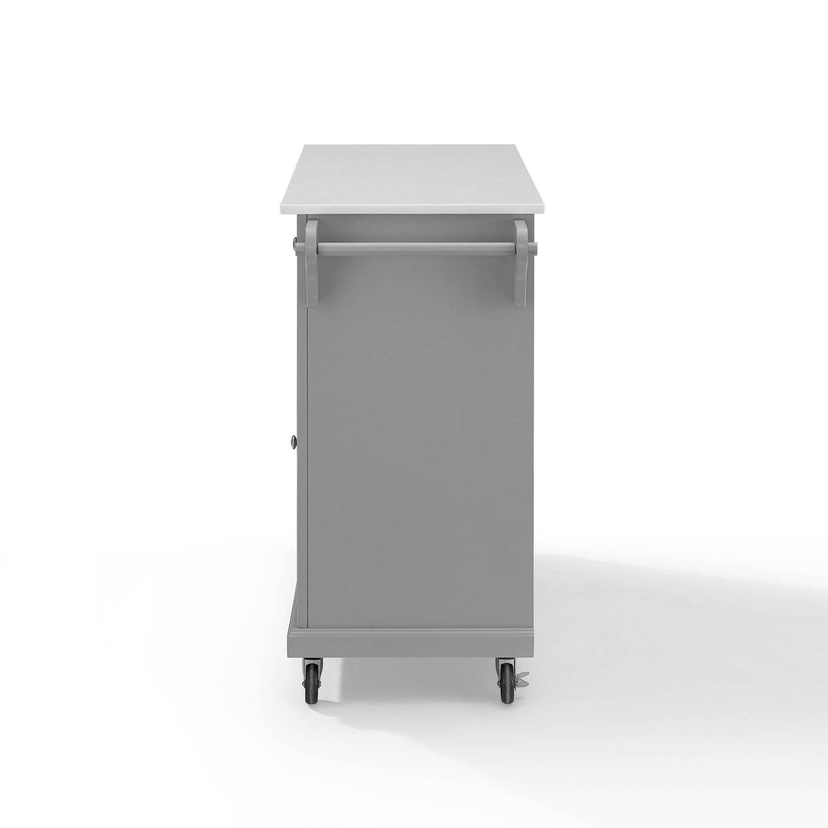 Full Size Granite Top Kitchen Cart/Island Gray/White E187684