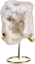 Natural Agate Geode Half White Crystal Geode F59624