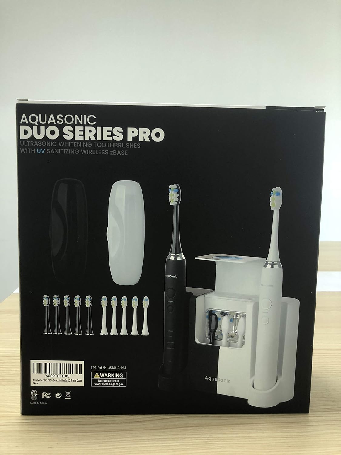 Electric Smart Toothbrush with 4 Modes, UV Sanitizing Base, 10 Brush Heads, 2 Travel Cases, Pack of 2 H85157