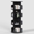 Black 4 Tier Rotating Wood Bookshelf Z988
