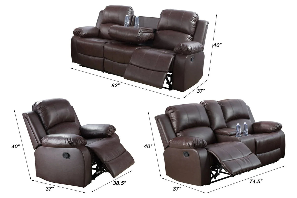 Brown 3 Seat Sofa H5381
