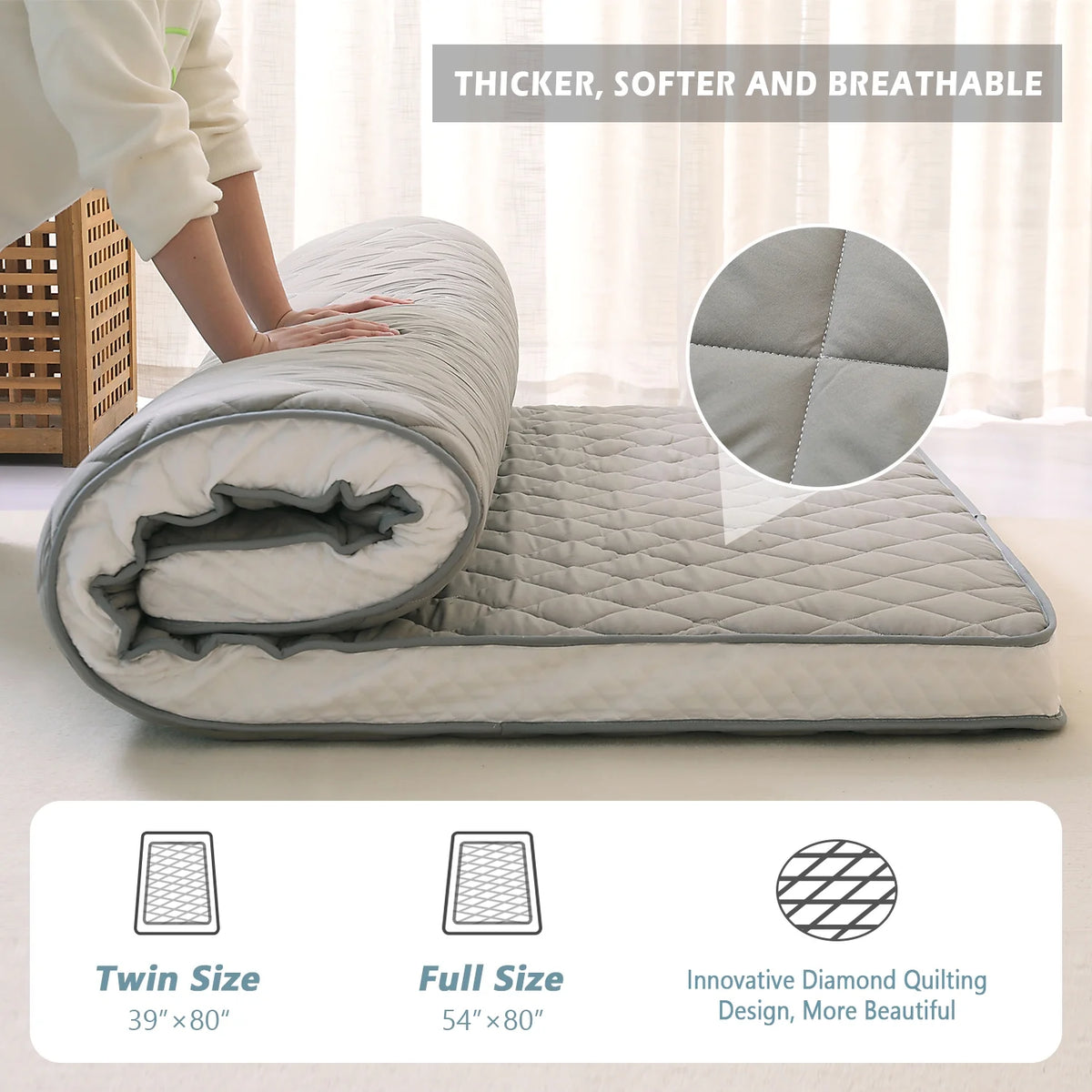 Extra Thick Padded Japanese Floor Mattress S722