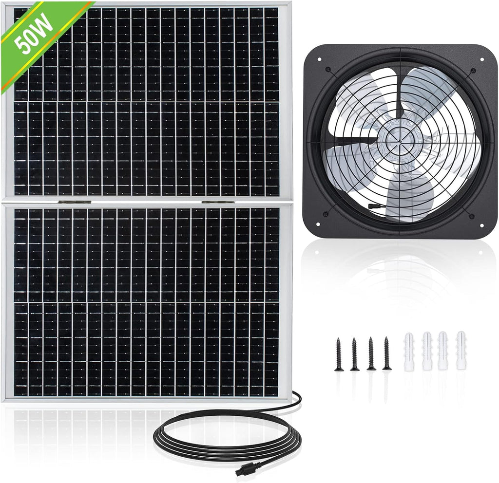 Solar Powered 50-Watt Roof Ventilation Fan Kit M972574