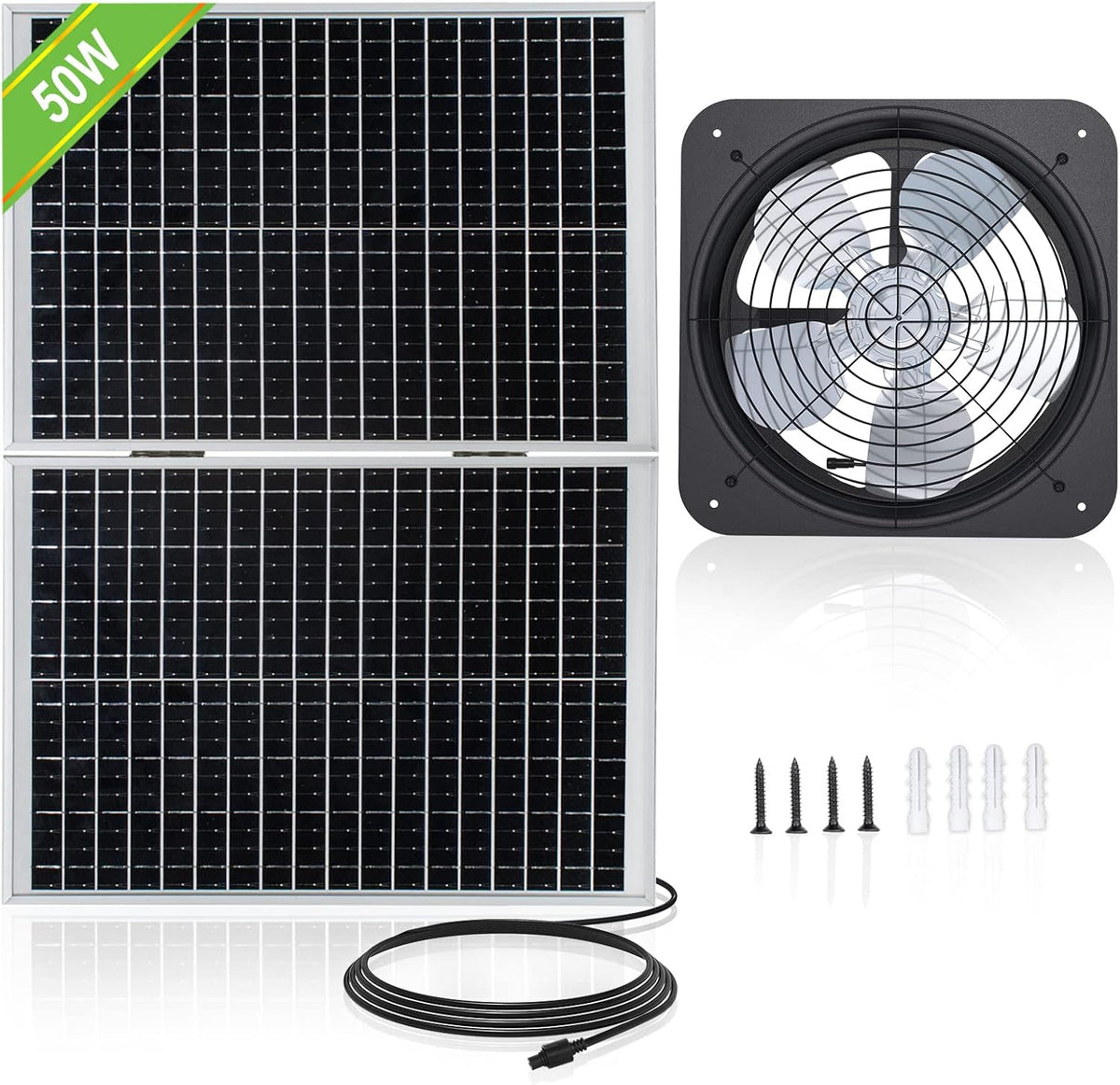 Solar Powered 50-Watt Roof Ventilation Fan Kit M972574