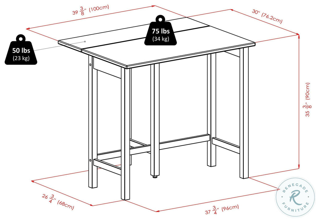 3 Piece High Drop Leaf Table with Saddle Seat Stool L99607