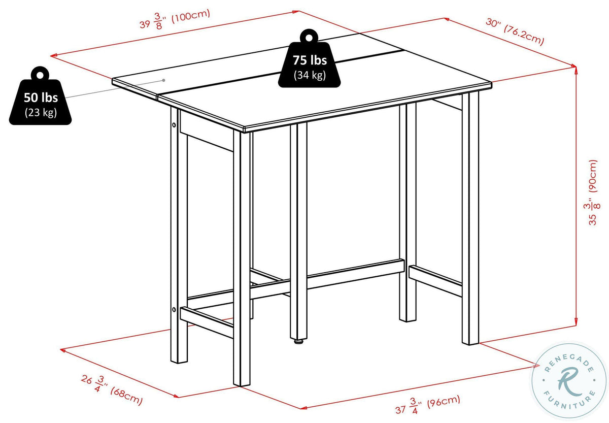 3 Piece High Drop Leaf Table with Saddle Seat Stool L99607