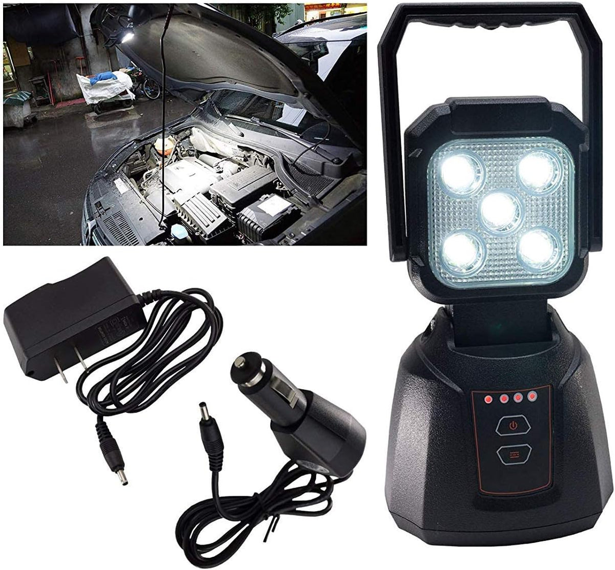 20W 2000 Lumens Rechargeable Portable Handheld Flood Flashlight Magnetic Base Q240