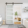 36 x 84 in Glass Barn Door with 6.6FT Sliding Hardware Kit W76458