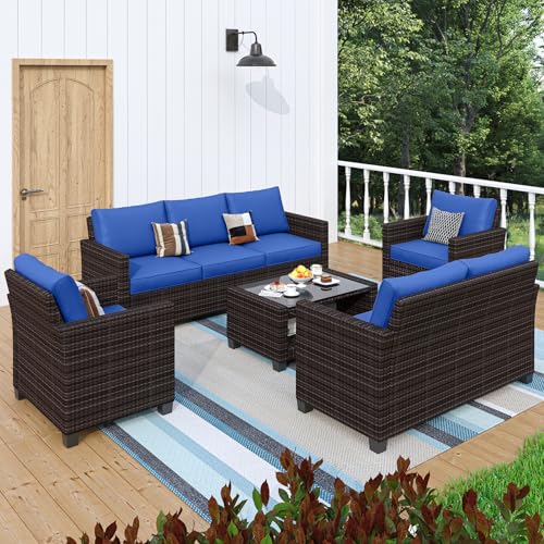 5-Piece PE Rattan Sectional Sofa Set with Storage Table I2459