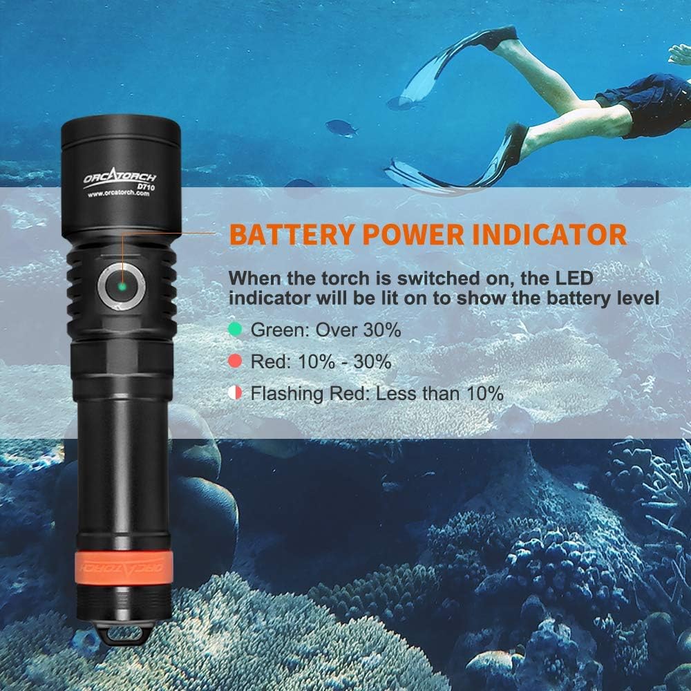 3000 Lumen IP68 Waterproof Underwater Flashlight E6971
