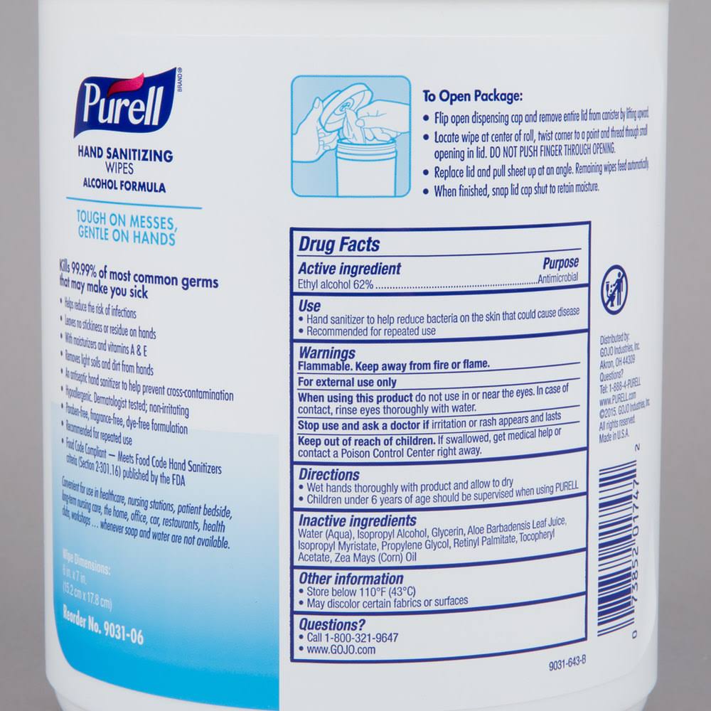 Alcohol Hand Sanitizing Wipes M135525