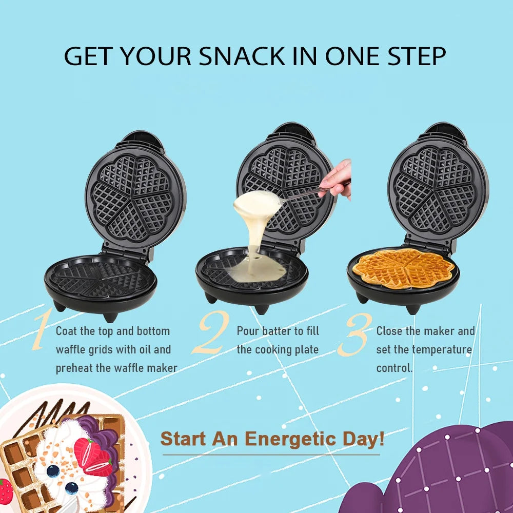 1000W Heart-Shaped Waffle Maker N15538
