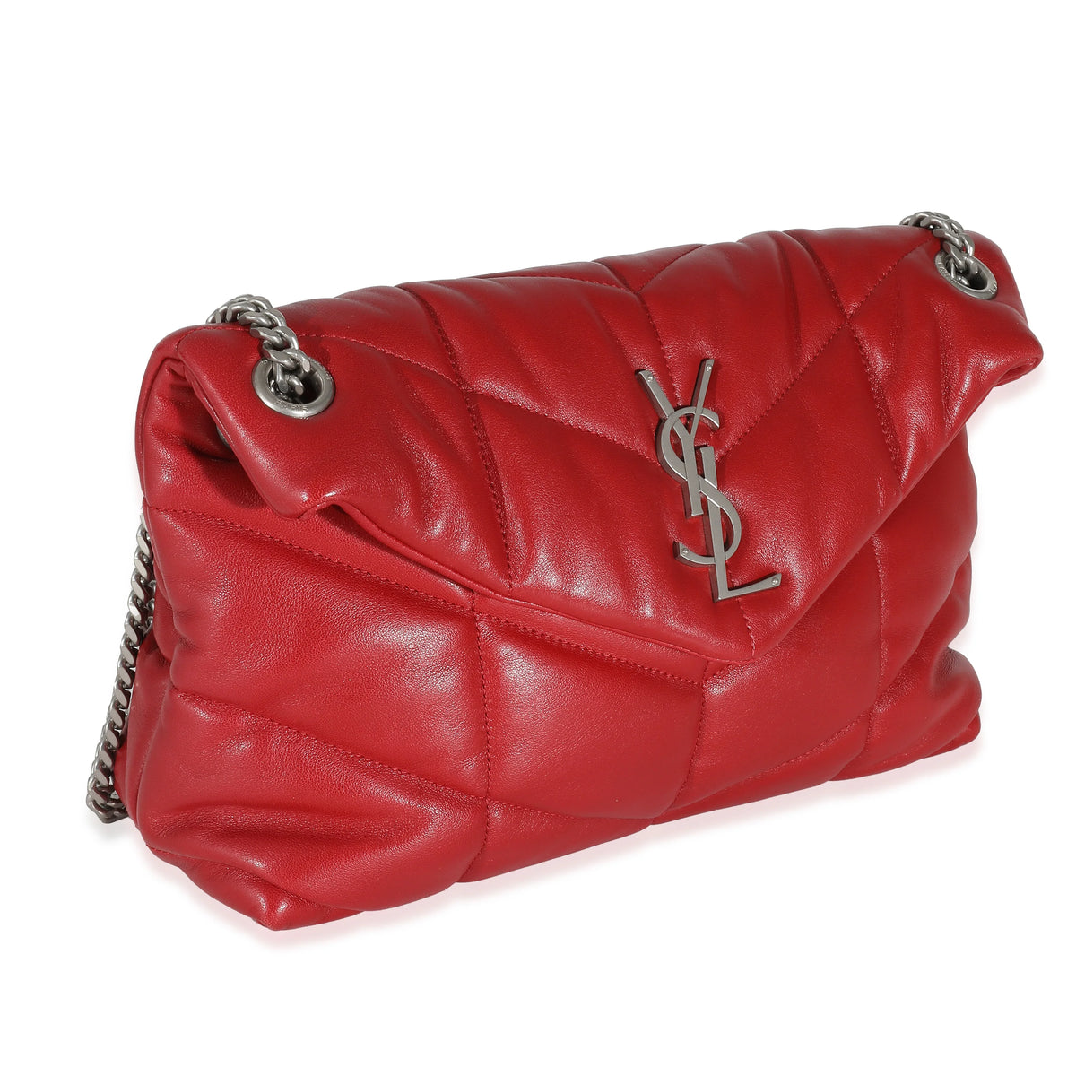 Red Quilted Lambskin Small Puffer Q2437