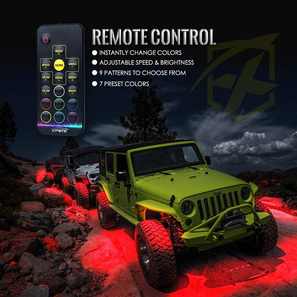 RGB LED Rock Lights Kit with Wireless Remote Control, 6PCS V770911