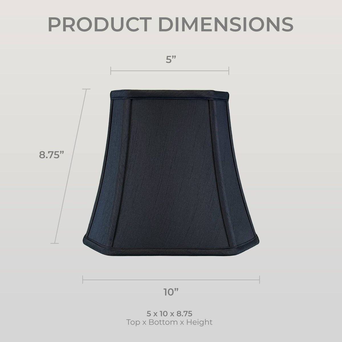 Black Square Cut Corner Bell Lamp Shade, Set of 2 K314437