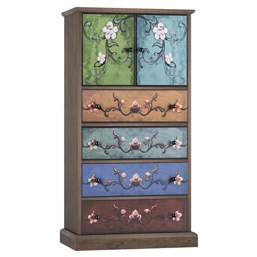 50'' Tall 4 Drawer 2 Door Wood Dresser K1546