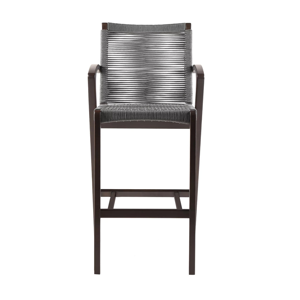 30" Outdoor Wood & Rope Bar Stool U86790