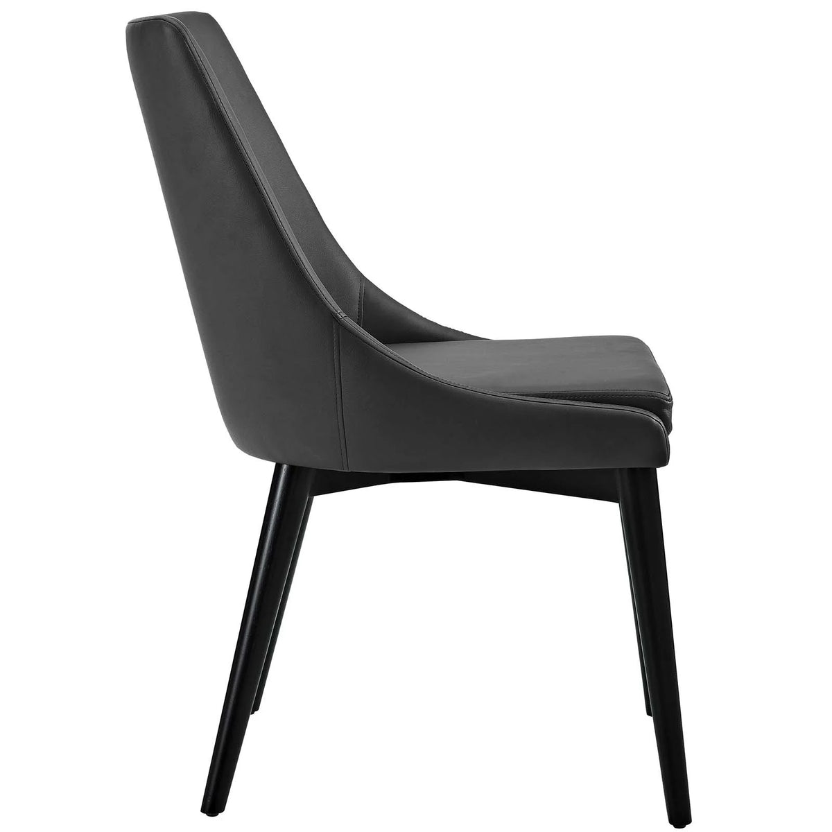 Vegan Leather Dining Chair in Black W3017