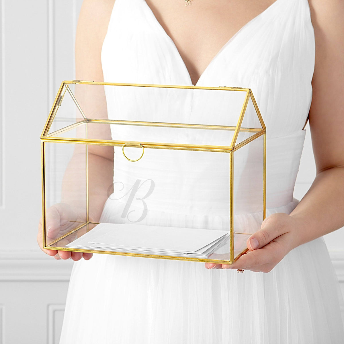 Gold Wedding Glass Terrarium Card Holder A528408