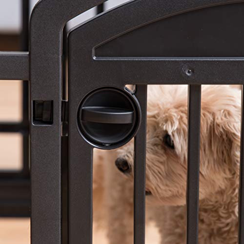 Black 8-Panel Dog Playpen with Door H662
