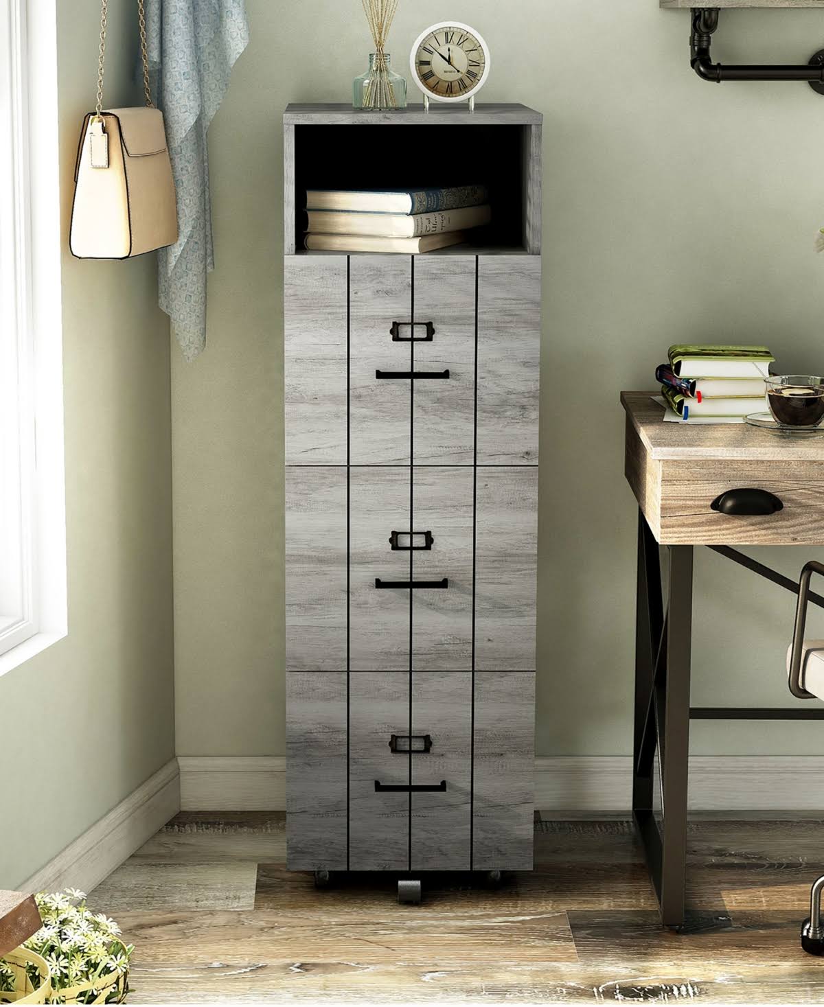 Gray 3-Drawer File Cabinet S853981