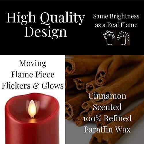 Red Pillar Candles with Remote, Set of 3 F5969