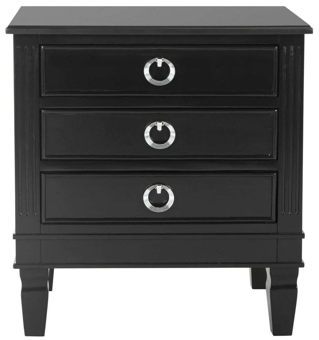 Black Three Drawer Night Stand I498743