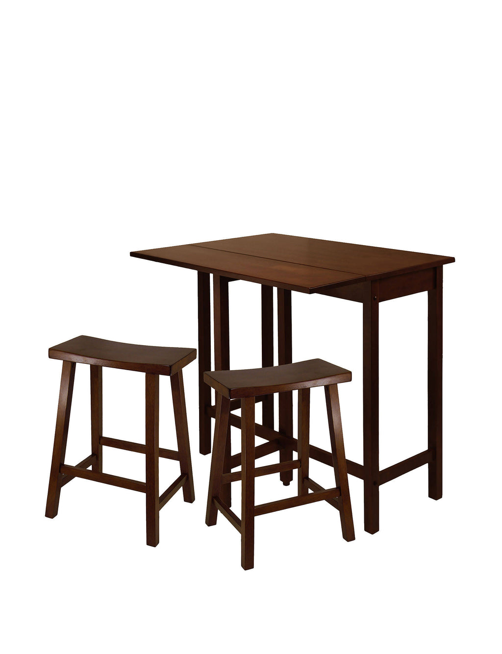 3 Piece High Drop Leaf Table with Saddle Seat Stool L99607