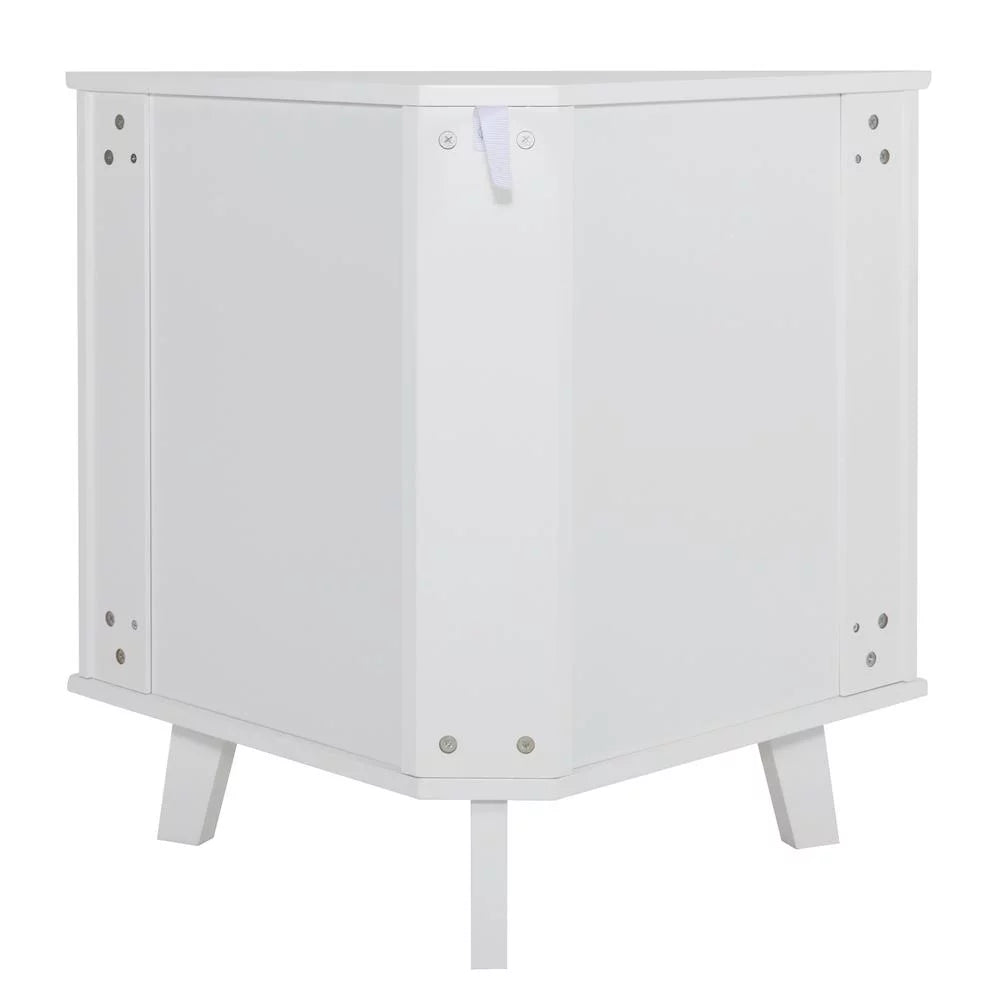 White 32" Corner Storage Cabinet with 2 Doors and 2-Tier Shelves C82366