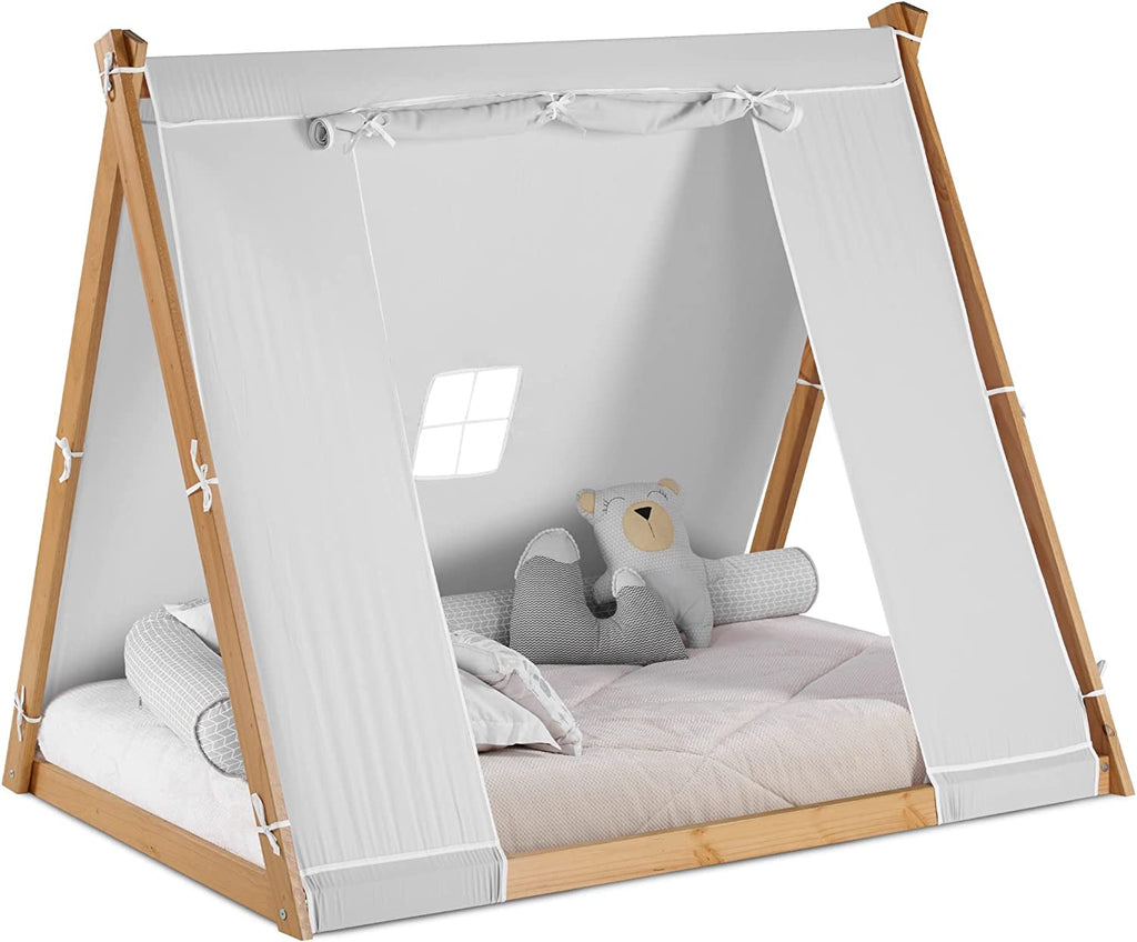 Twin Floor Bed with Natural Frame T60752