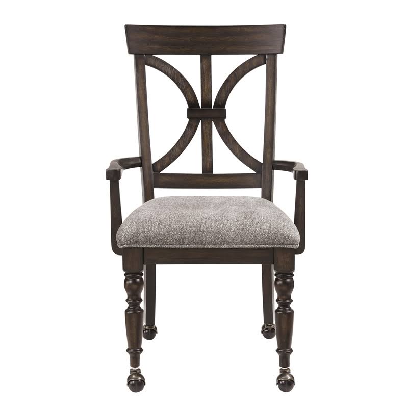 Wood Desk Chair with Casters in Driftwood Charcoal T336483