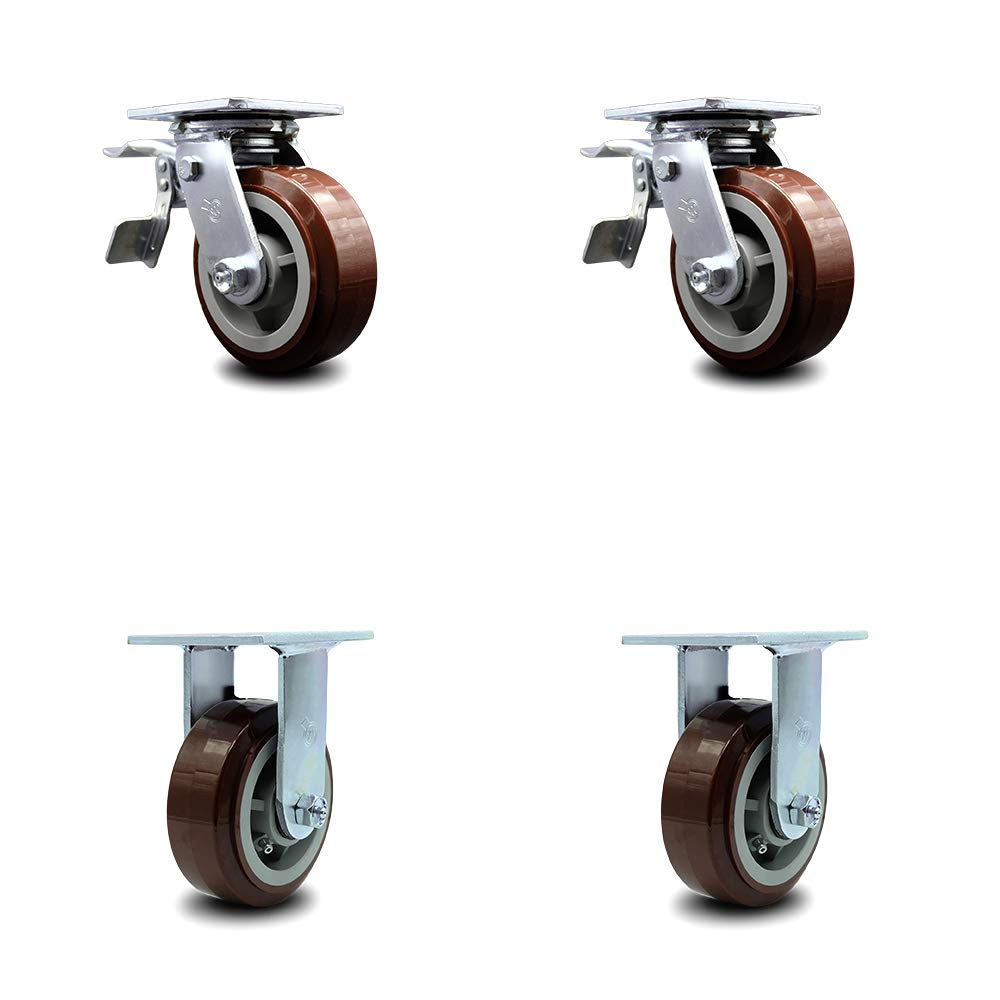 Heavy Duty Swivel Caster, Non-Marking Polyurethane Wheel, 8 Size Pack of 2 V792