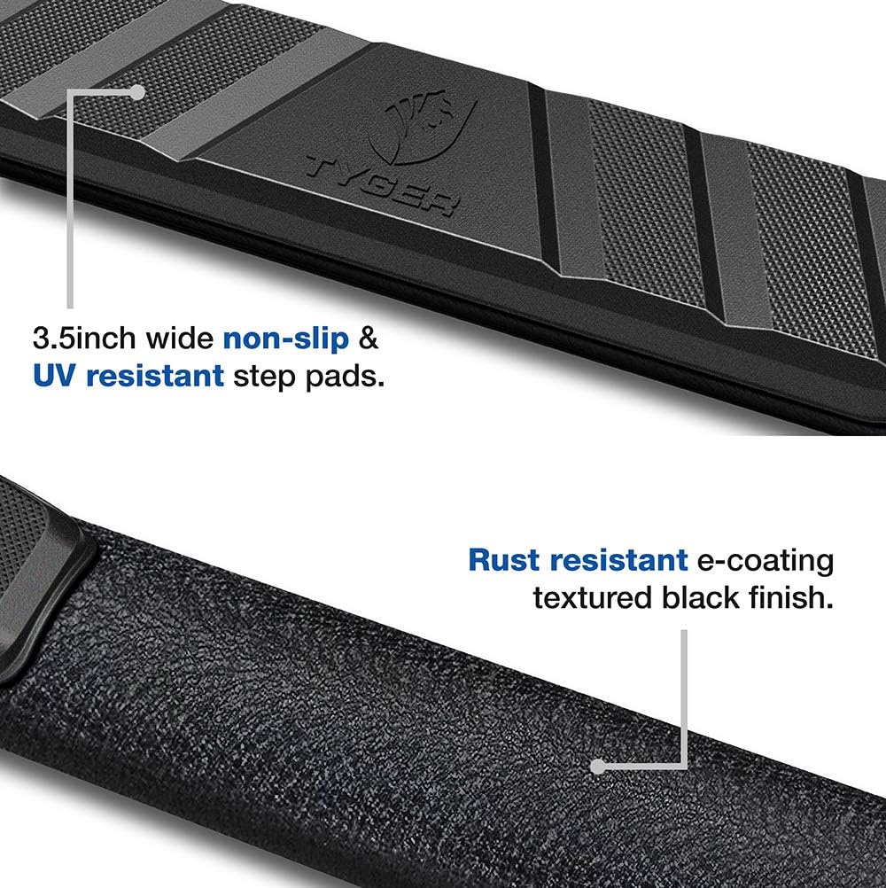 Textured Black 3.5 inch Running Boards Side Step Nerf Bars O52778