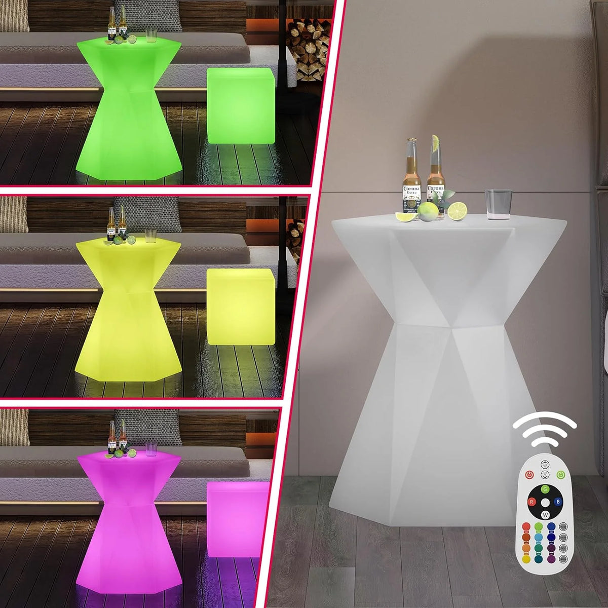 Hexagonal LED Cocktail Bar Table with Remote Control A211