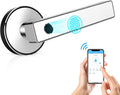 White Smart Fingerprint Deadbolt Door Lock with Handle U3166